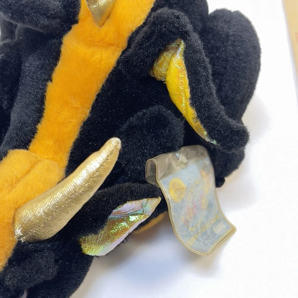 Ganz Webkinz LAVA DRAGON Black Orange Stuffed Plush HW043 Retired *Unknown Code*